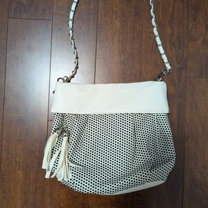 Elegant Cream and Black Polka Dot Women's Bag